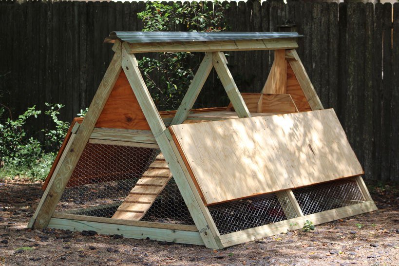 A-Frame Chicken Coop Plans Double Side Door