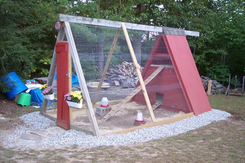 A-Frame Chicken Coop Plans Multi-level Swing Coop