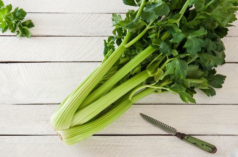 celery on the white table
